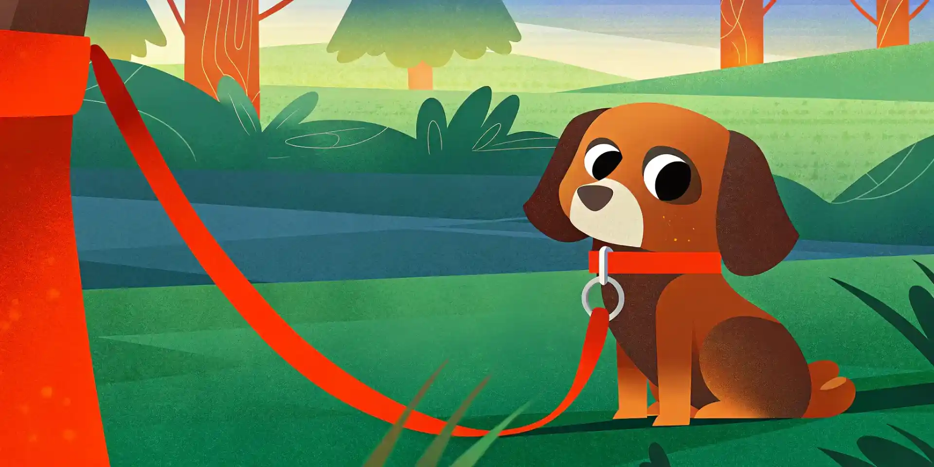 Puppy looking adorable while wearing a training collar outdoors