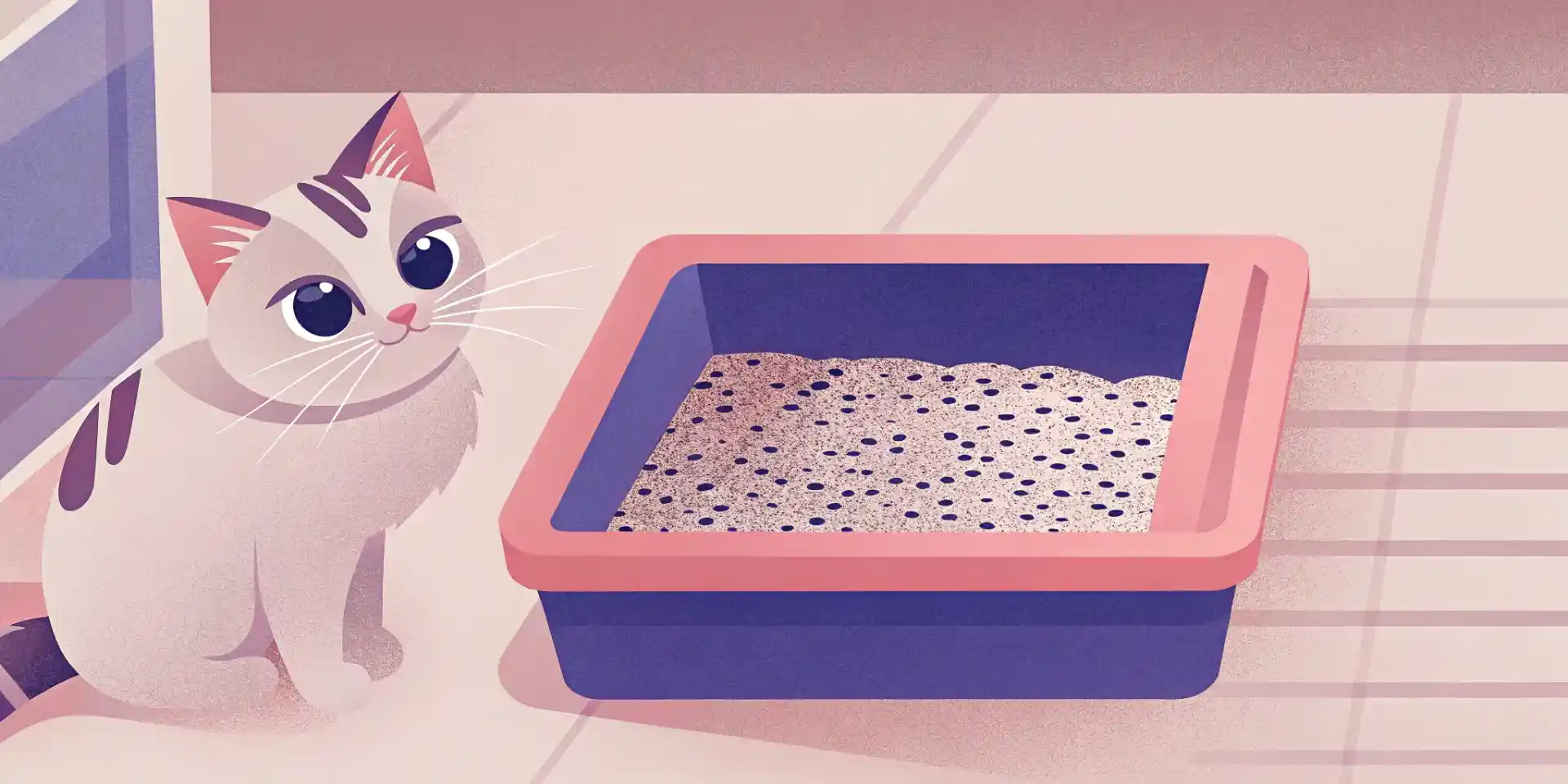 A kitten exploring a new, clean litter box