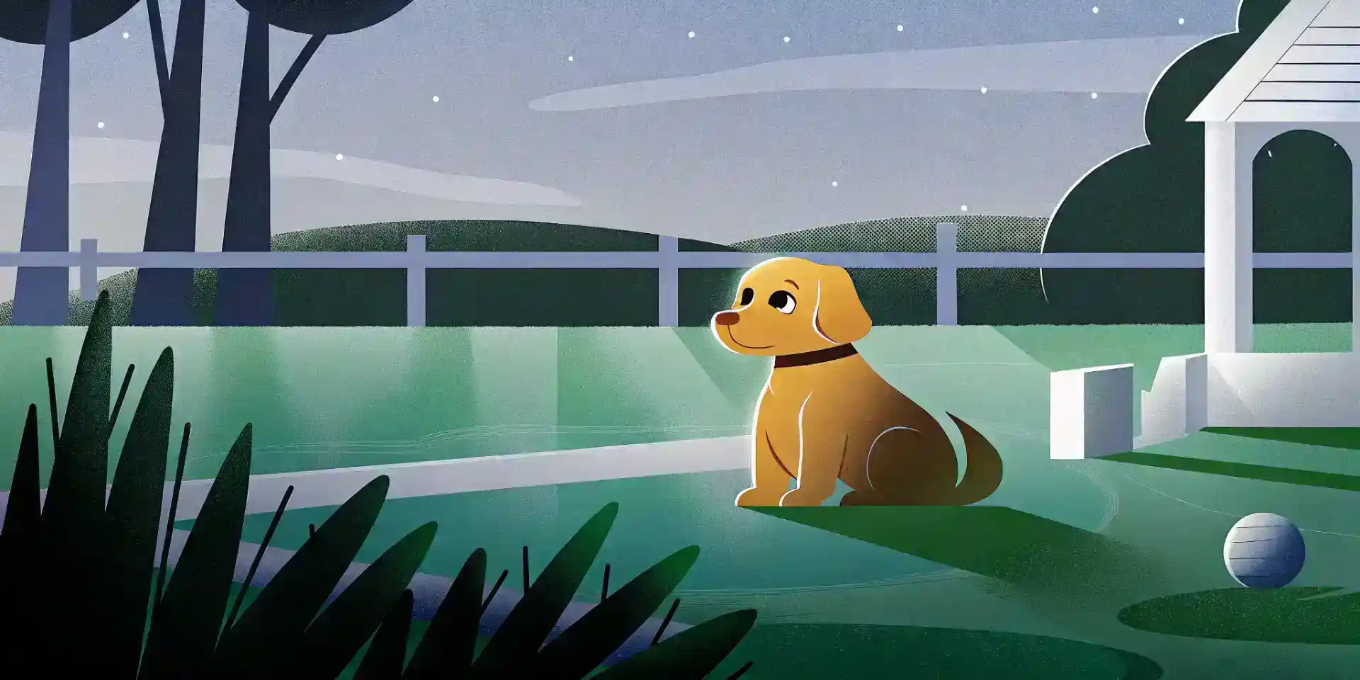 A playful golden retriever puppy with a mischievous look