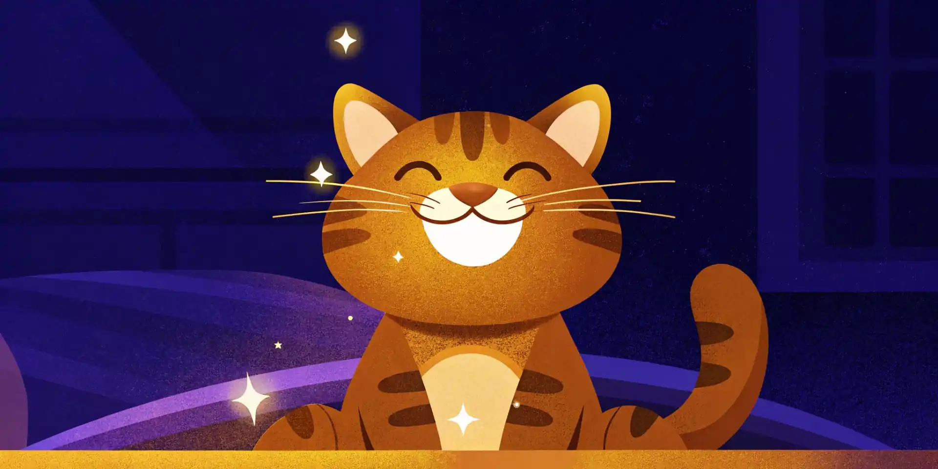 Happy and healthy cat smiling (concept image)