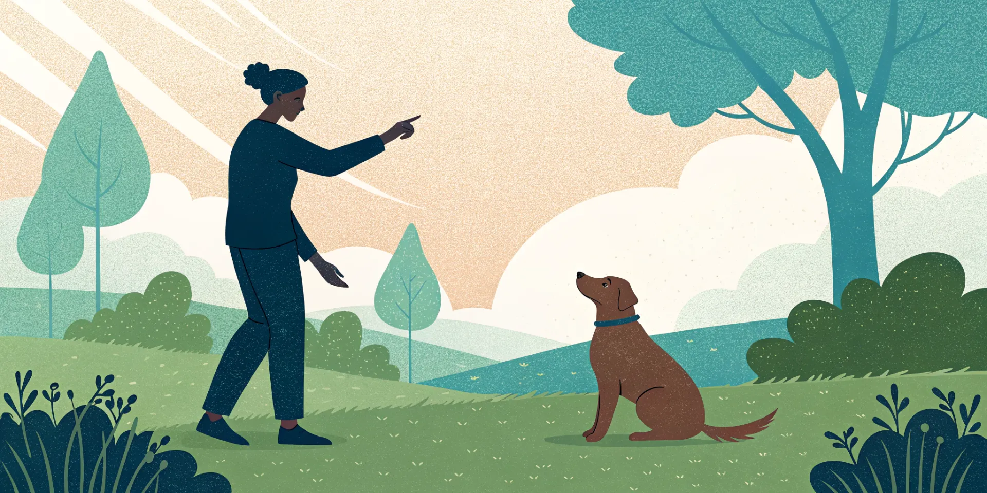 Person training a dog to sit