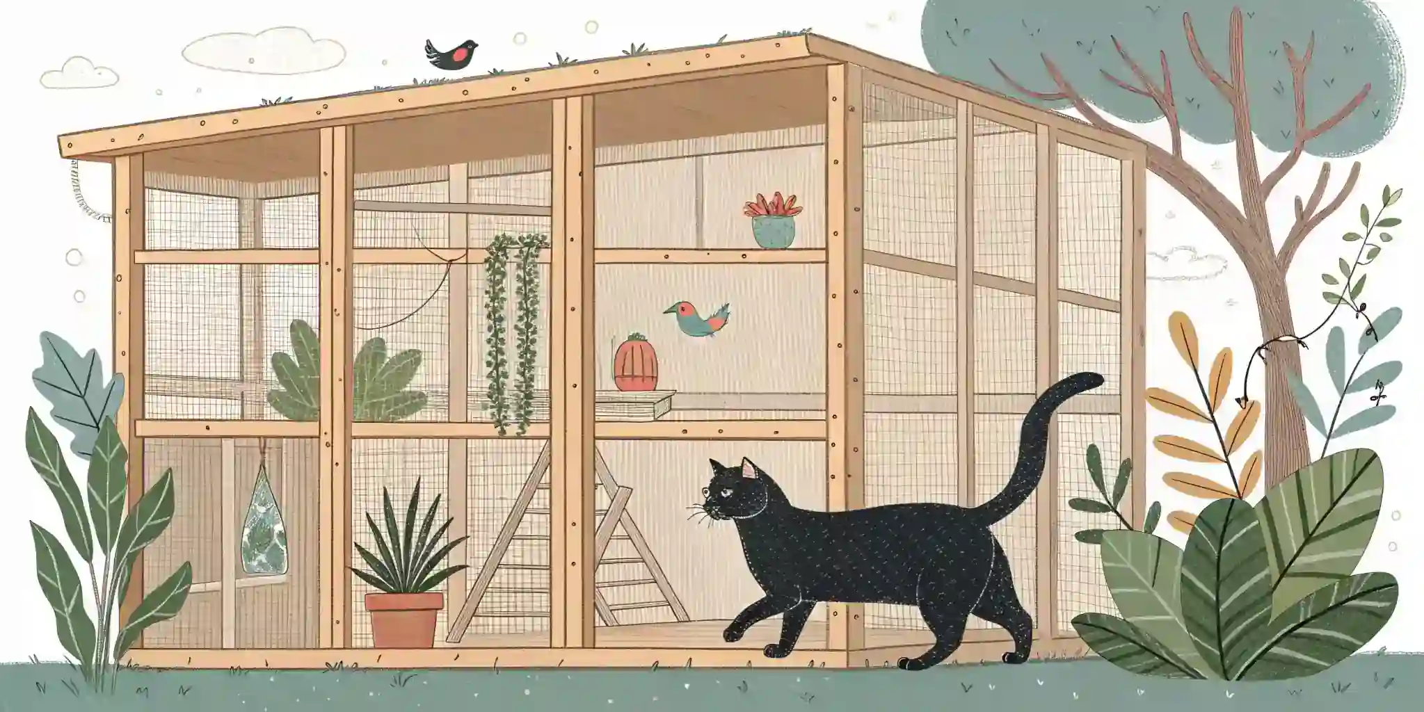 Cat in a catio