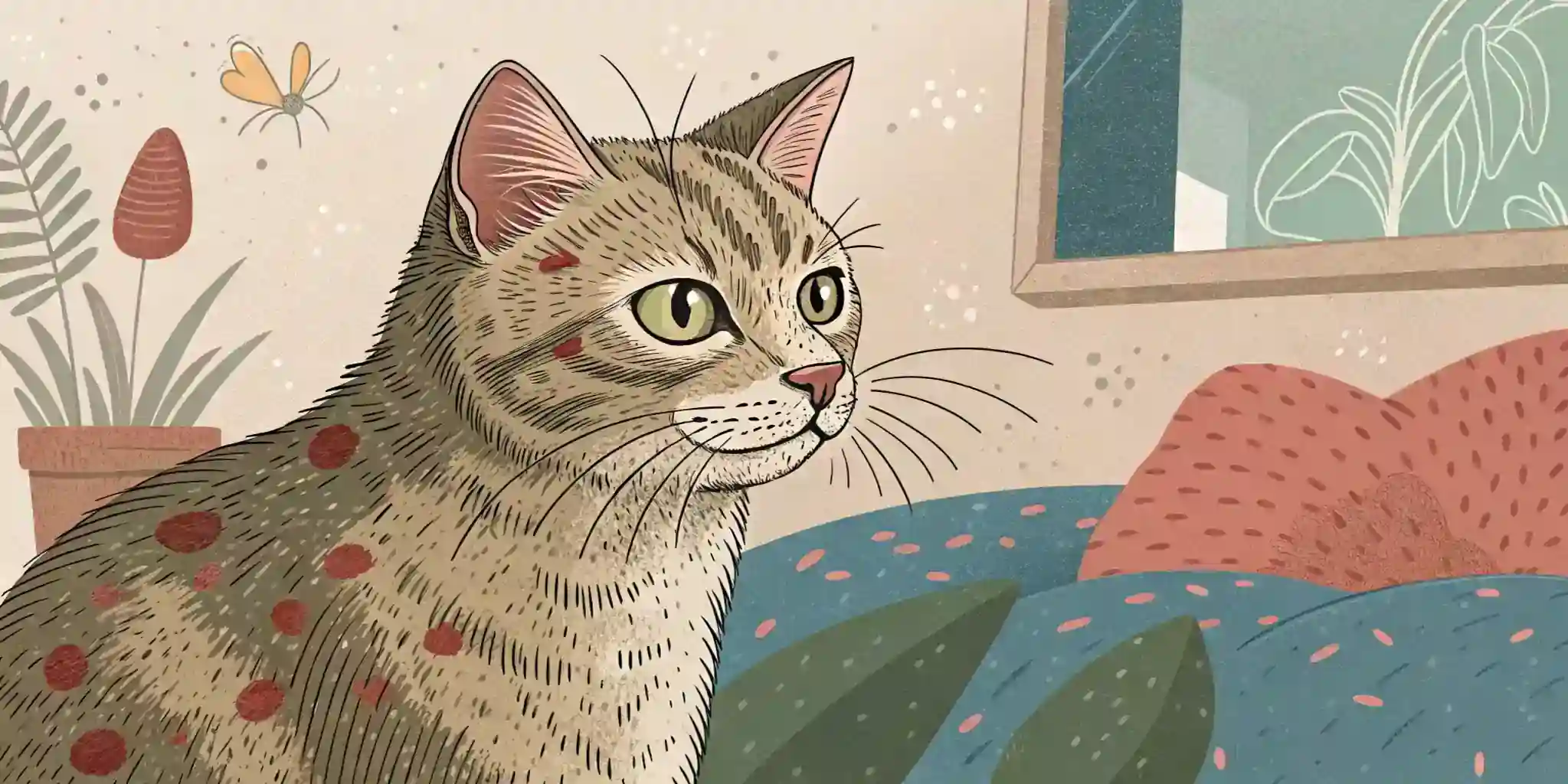 Cat with a skin rash