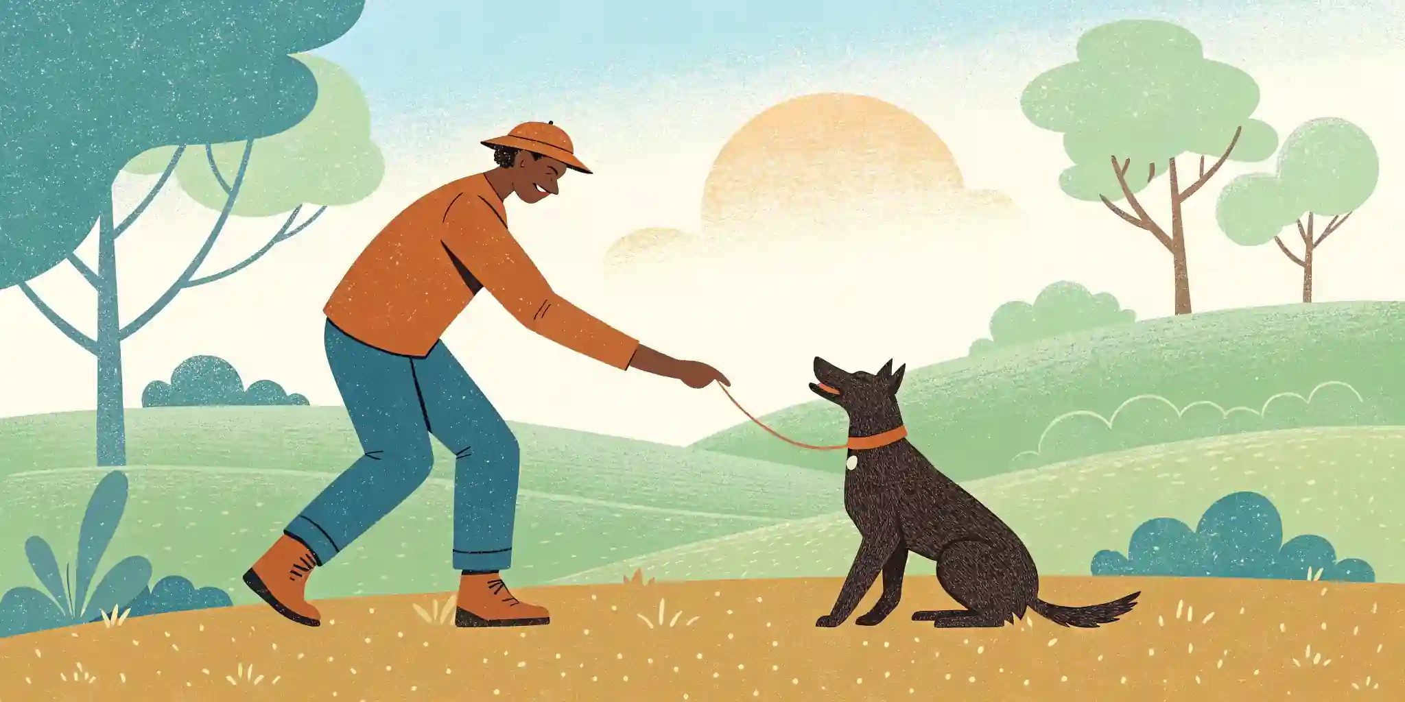 Dog training session