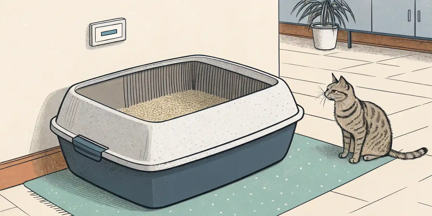 Empty litter box, symbolizing the importance of monitoring your cat's urination and defecation habits.