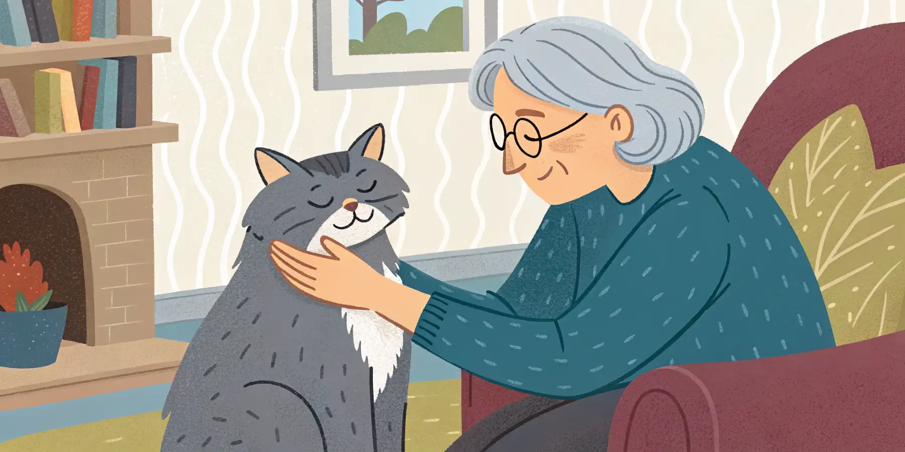 Owner lovingly petting their cat