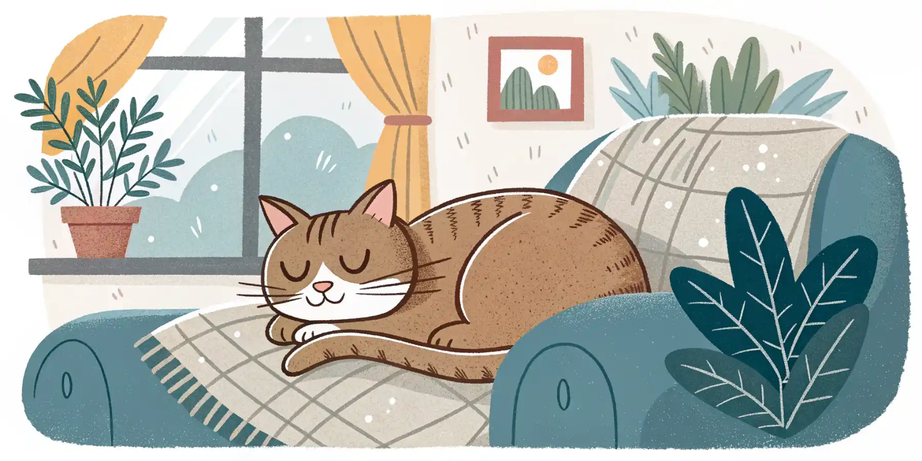 Senior cat relaxing at home